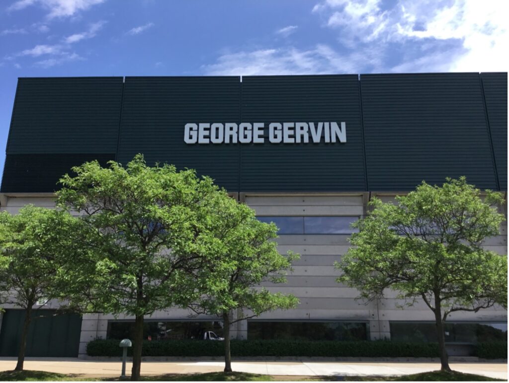 Eastern Michigan University George Gervin GameAbove Center wall letters in Ypsilanti, MI