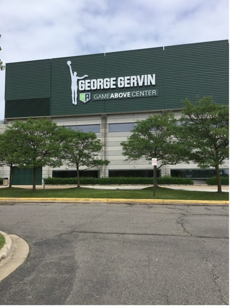 Eastern Michigan University George Gervin GameAbove Center wall letters in Ypsilanti, MI