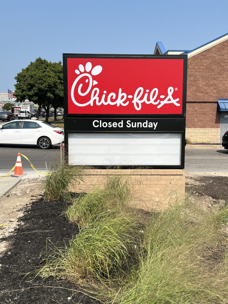 Chick-Fil-A monument sign in Southfield, MI
