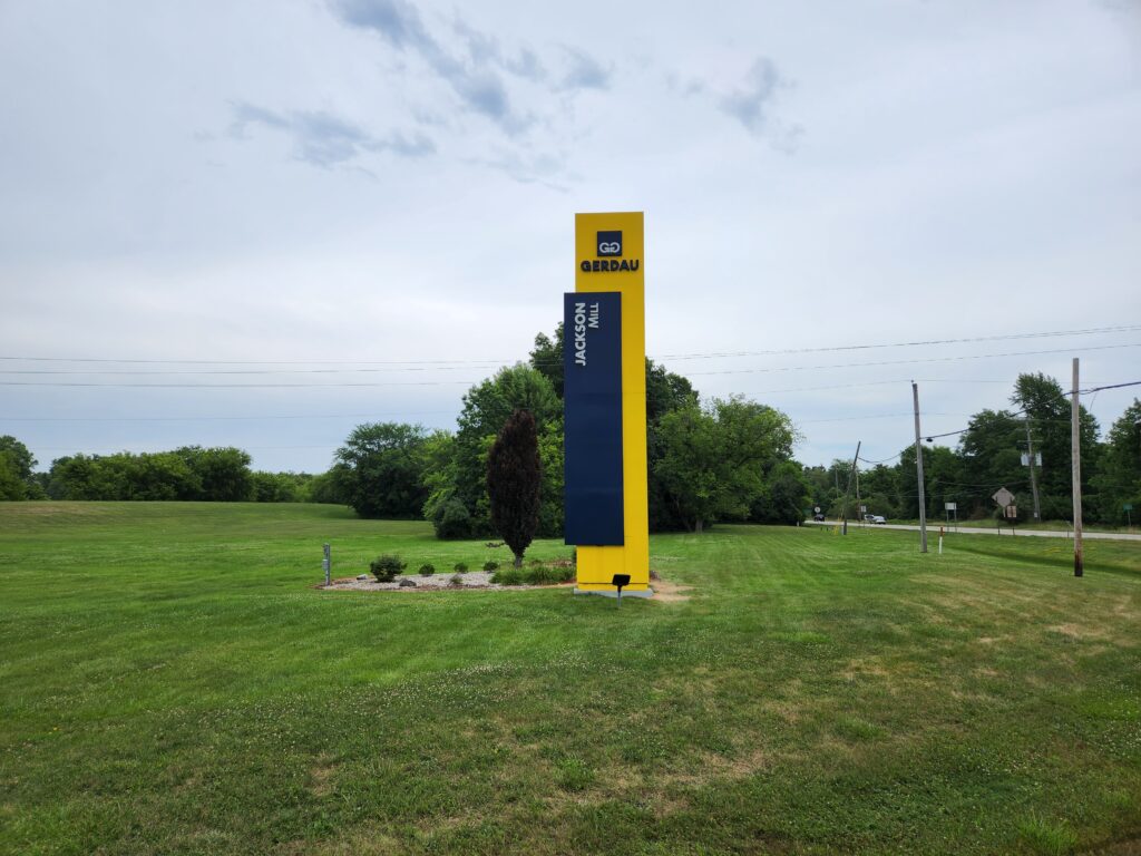 Gerdau monument sign Jackson, MI