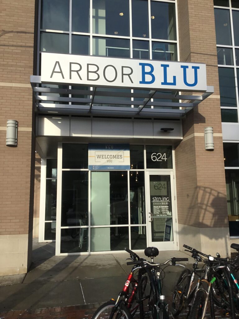 Sterling Arbor Blu wall sign in Ann Arbor, MI