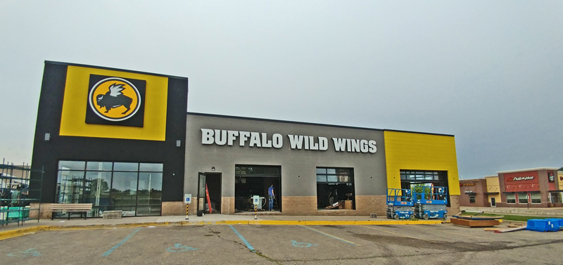 Buffalo Wild Wings wall sign in Jackson, MI