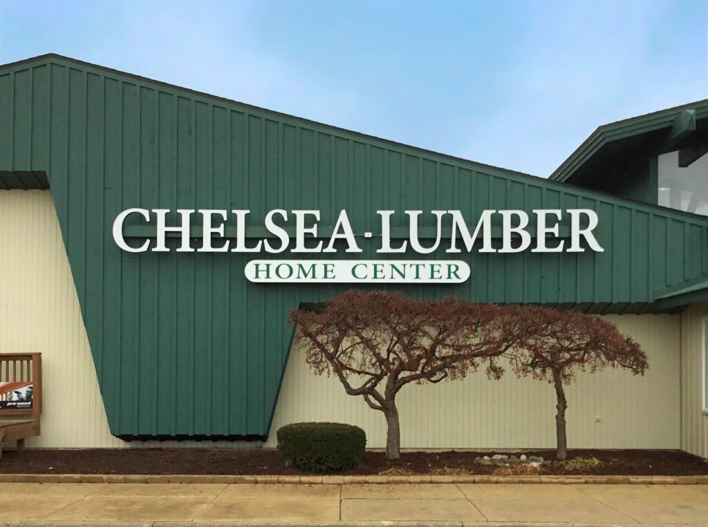 Chelsea Lumber Home Center wall letters in Chelsea, MI