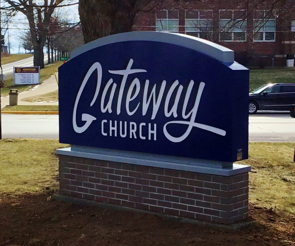 Gateway Community Church monument sign in Onsted, MI
