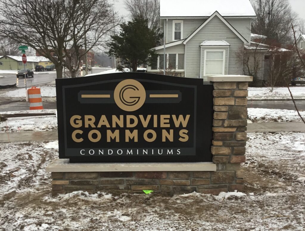 Grandview Commons monument sign in Dexter, MI