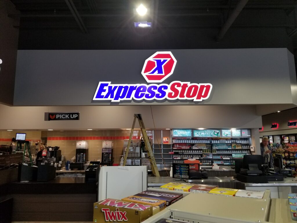 Express Stop wall sign