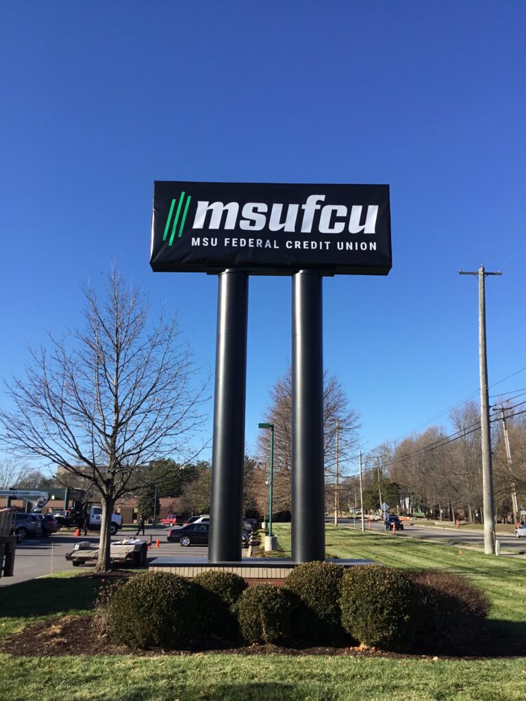 MSU Federal Credit Union pylon sign