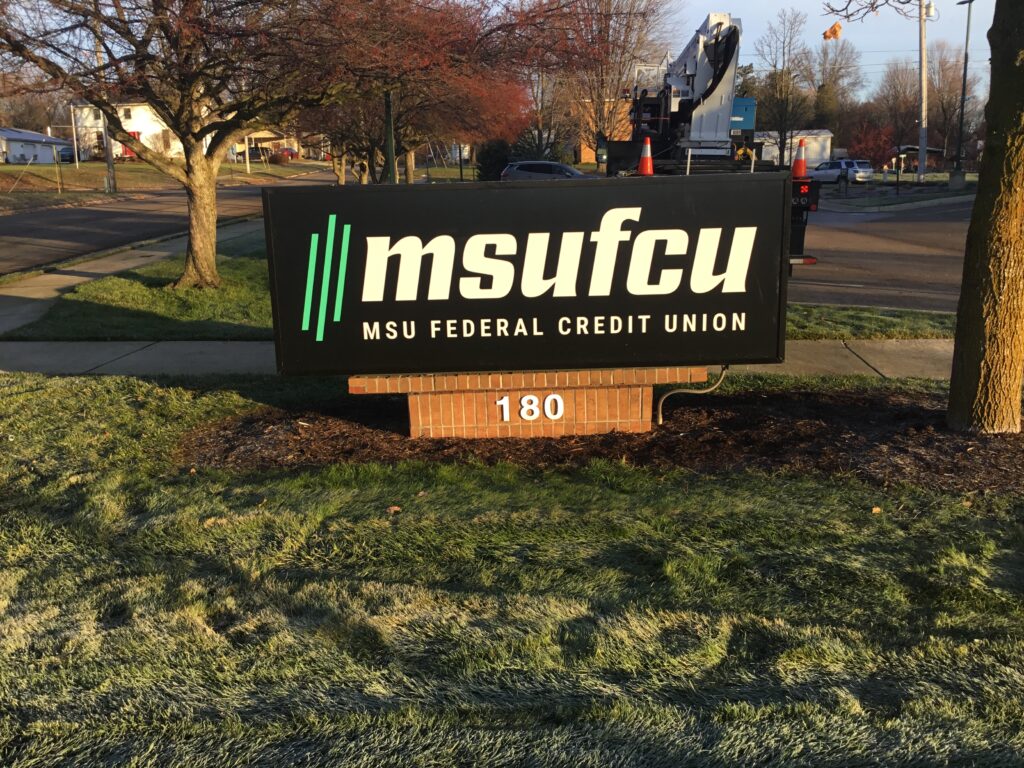 MSU Federal Credit Union monument sign