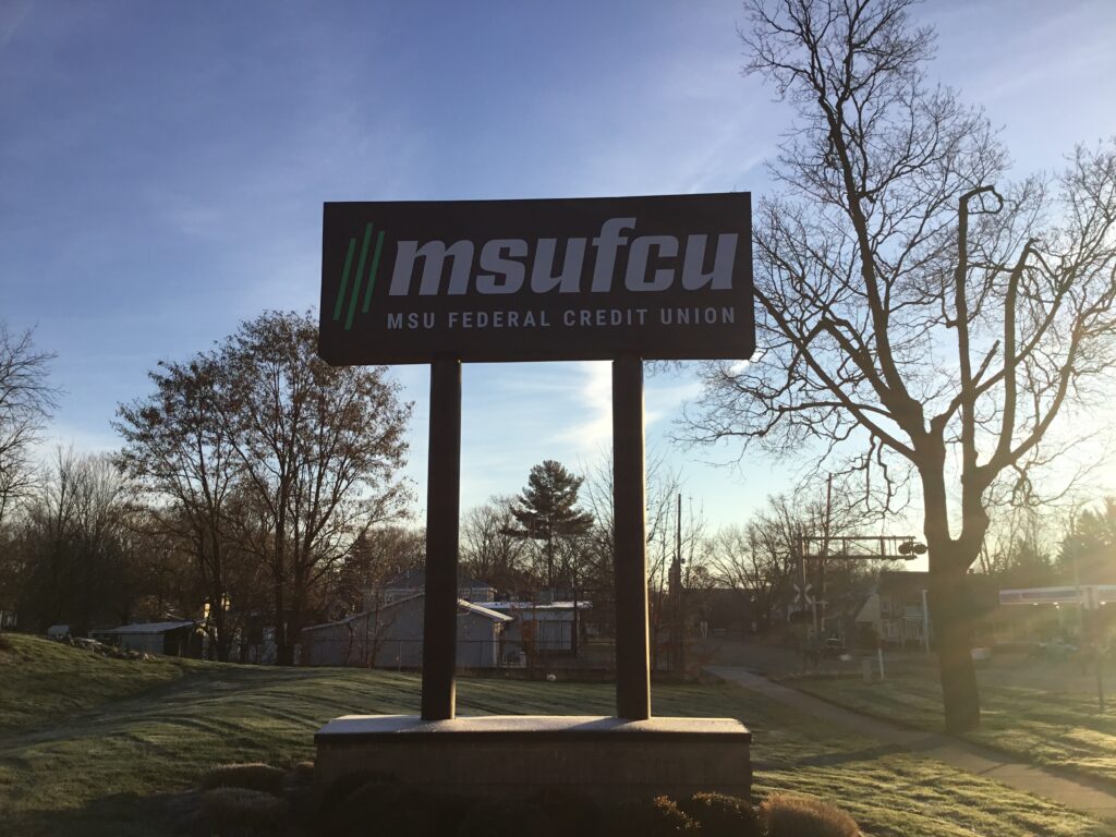 MSU Federal Credit Union pylon sign
