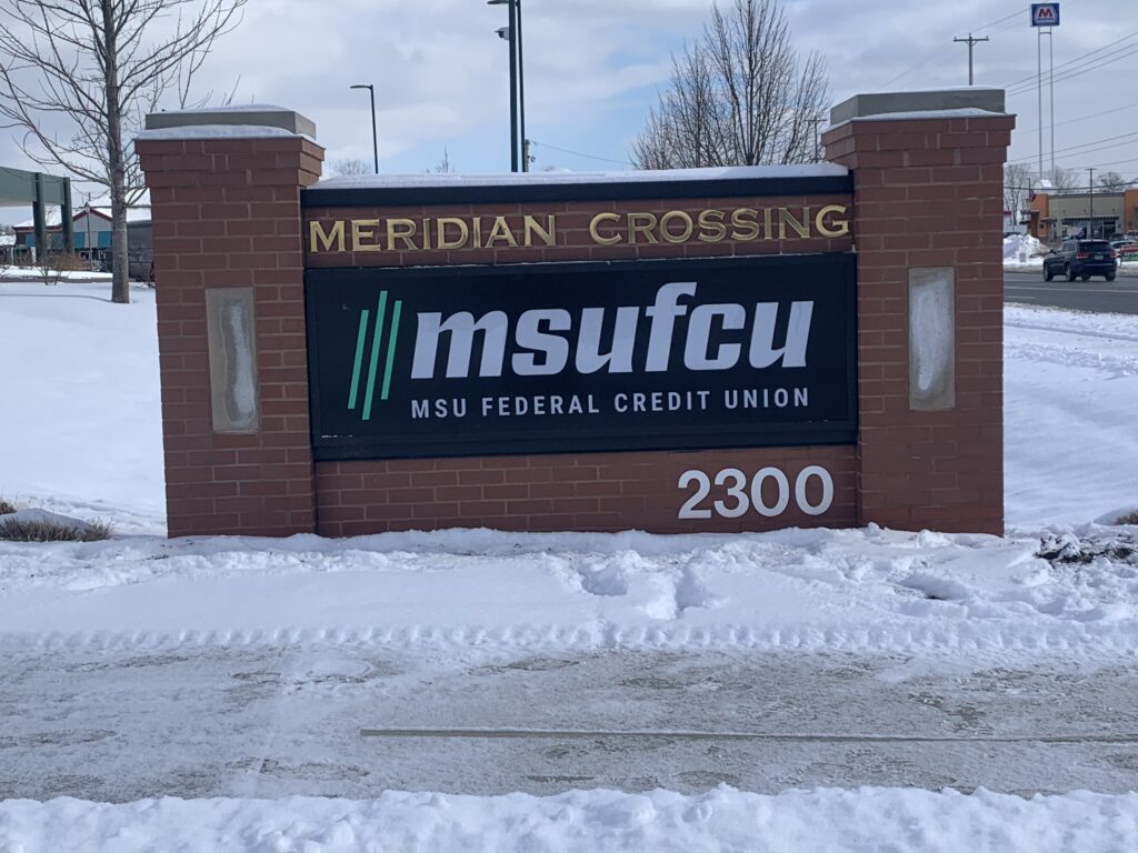 MSU Federal Credit Union monument sign