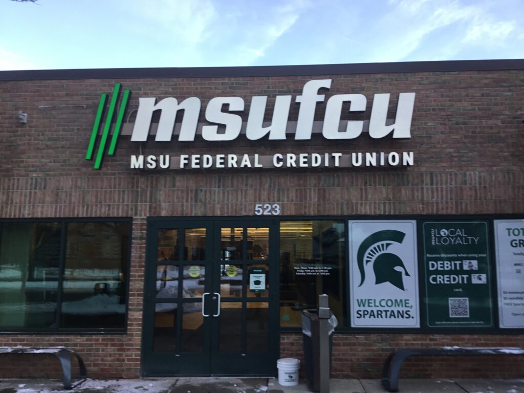 MSU Federal Credit Union wall letters