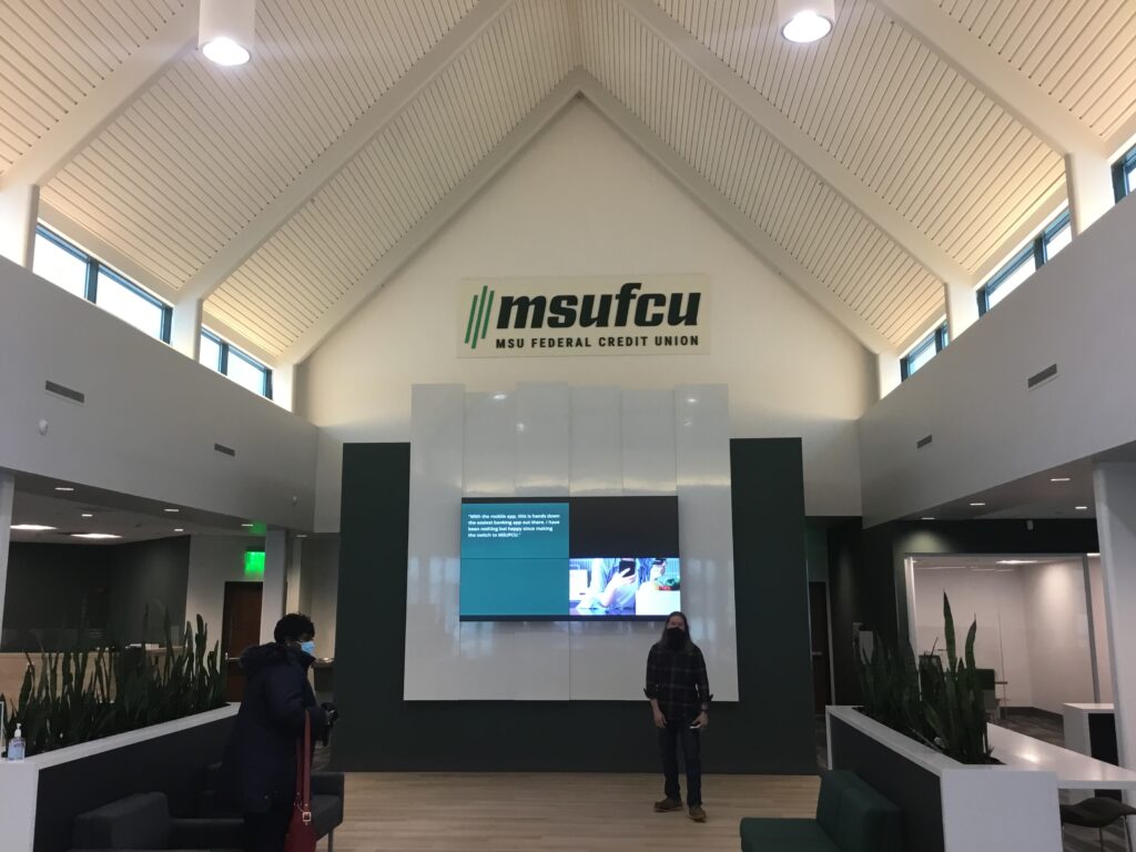 MSU Federal Credit Union interior sign