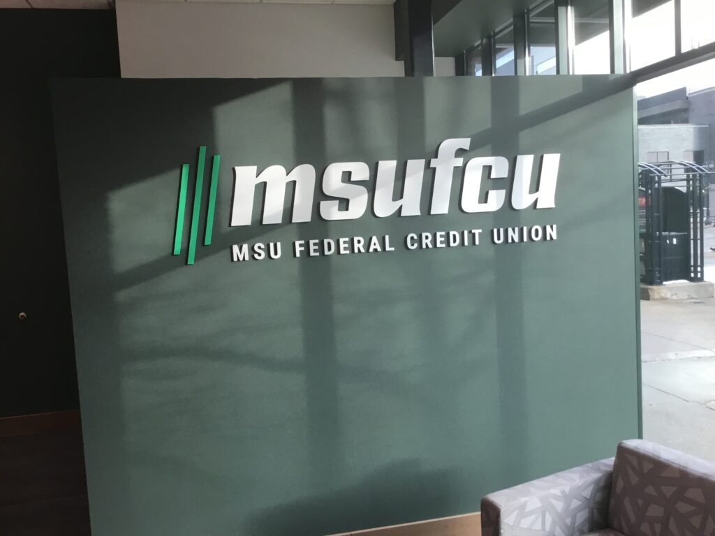 MSU Federal Credit Union interior sign