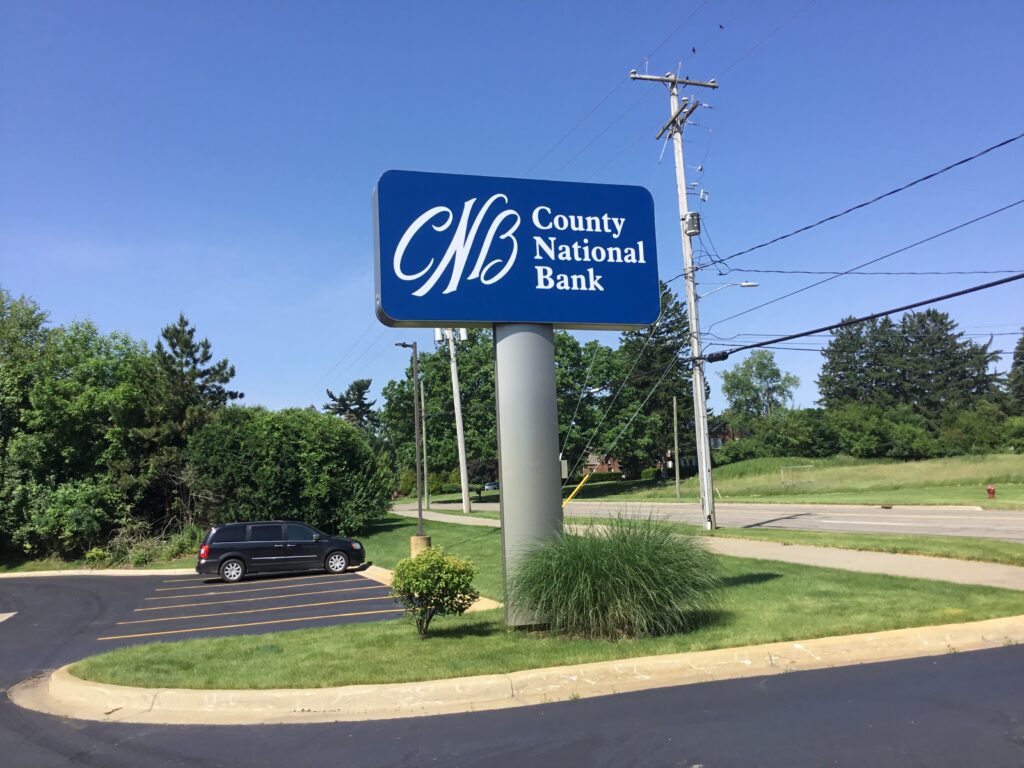 County National Bank pylon sign