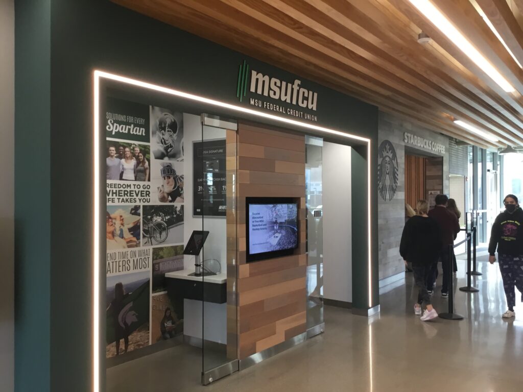 MSU Federal Credit Union interior sign