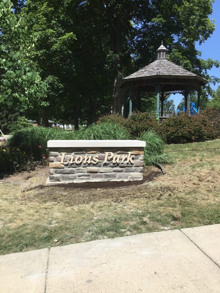 Lions Park monument sign in Dexter, MI