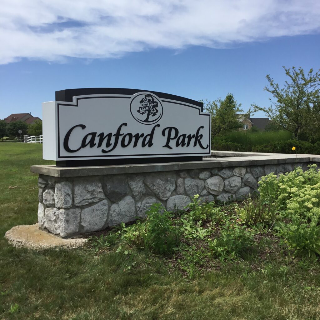 Canford Park monument sign in Canton, MI