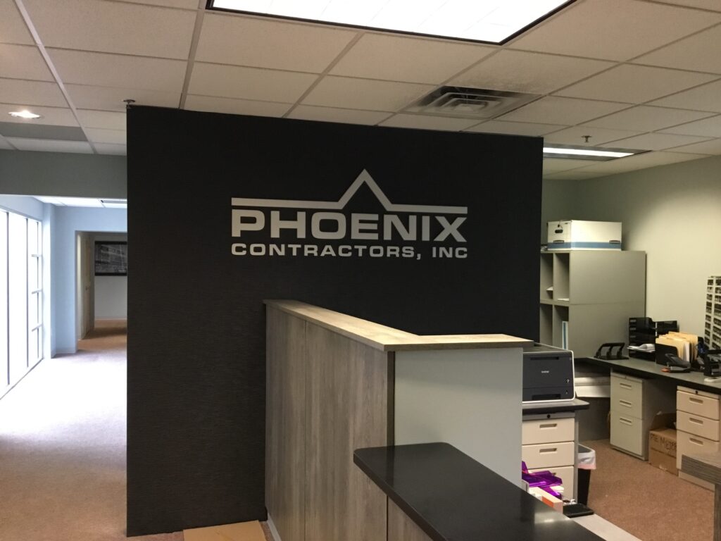Phoenix Contractors, Inc. interior sign in Ypsilanti, MI