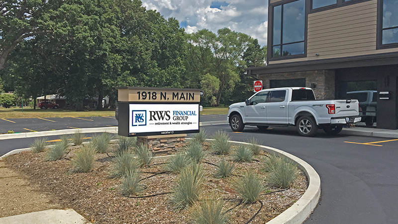 RWS Financial monument sign with EMC in Royal Oak, MI
