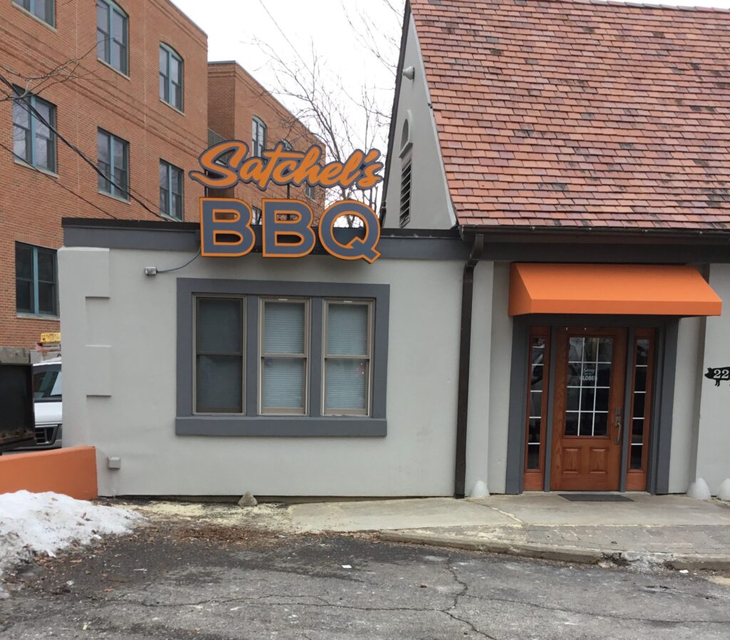 Satchel's BBQ wall letters in Ann Arbor, MI