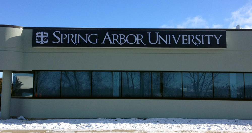 Spring Arbor University wall sign Flint, MI