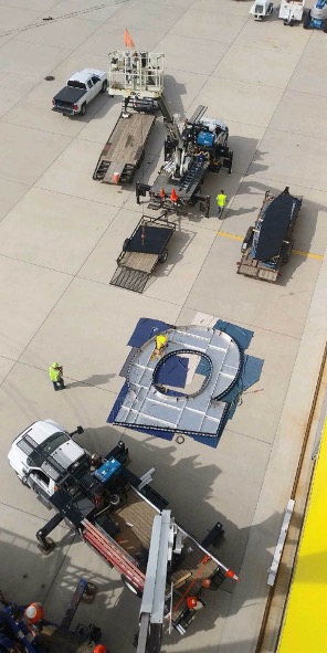 Installation prep at Spirit Airlines in Detroit, MI