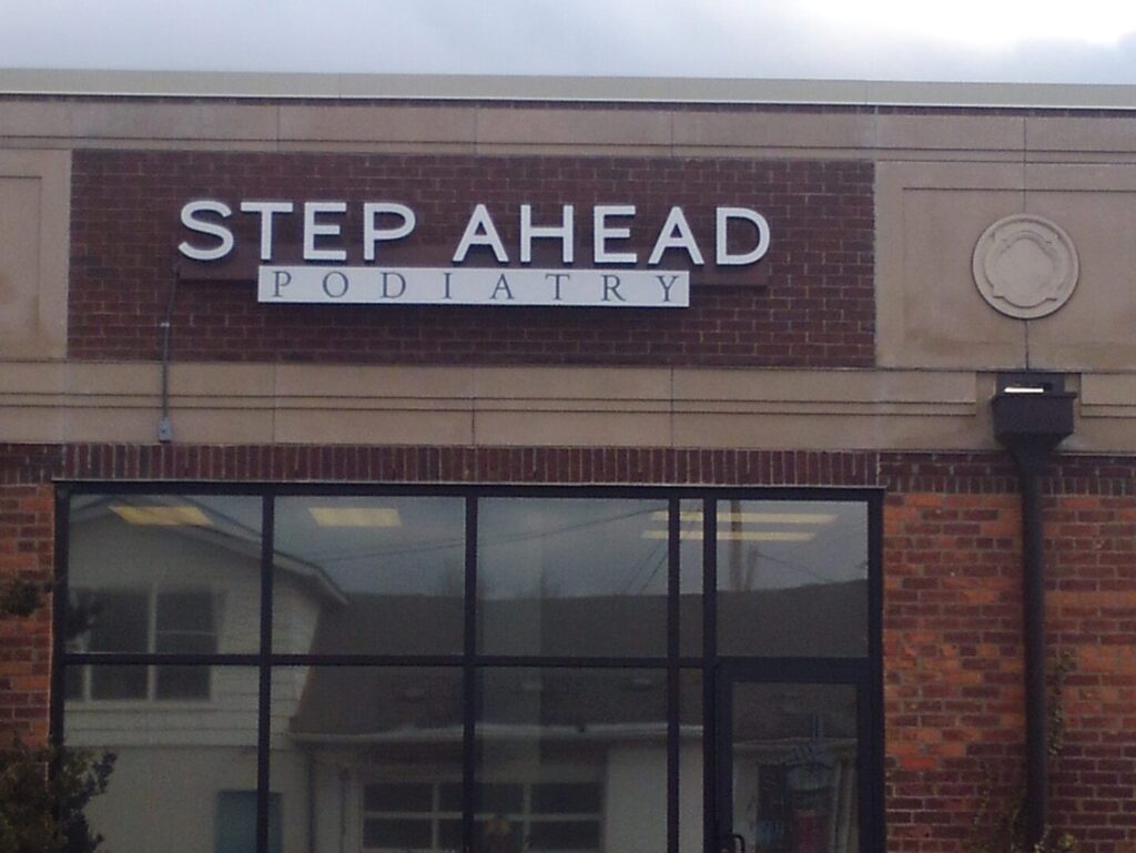 Step Ahead Podiatry wall letters in Chelsea, MI