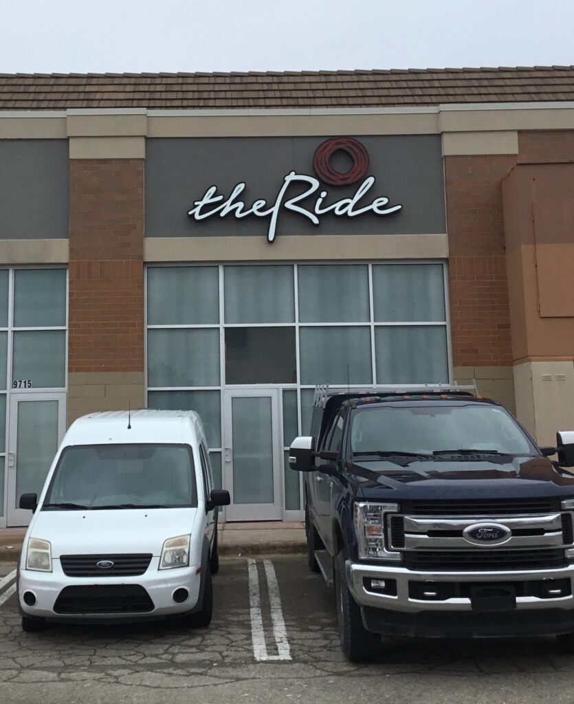 The Ride wall letters in Brighton, MI
