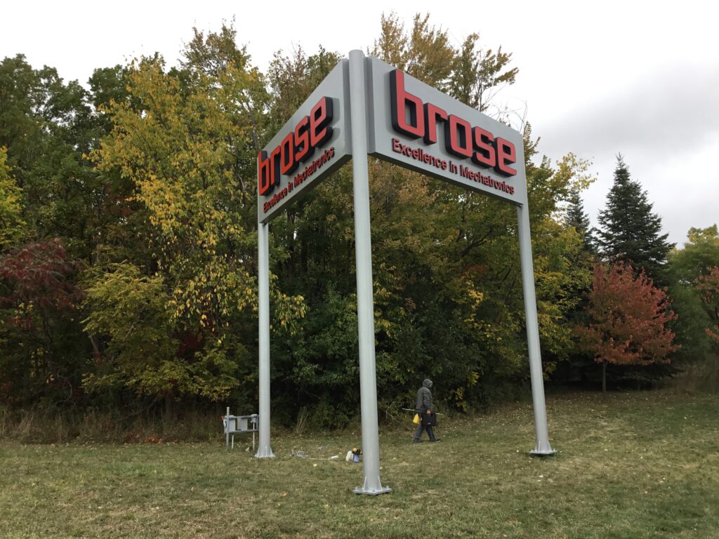 Brose North America Inc. pylon sign in Auburn Hills, MI