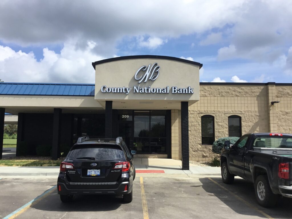 County National Bank wall letters