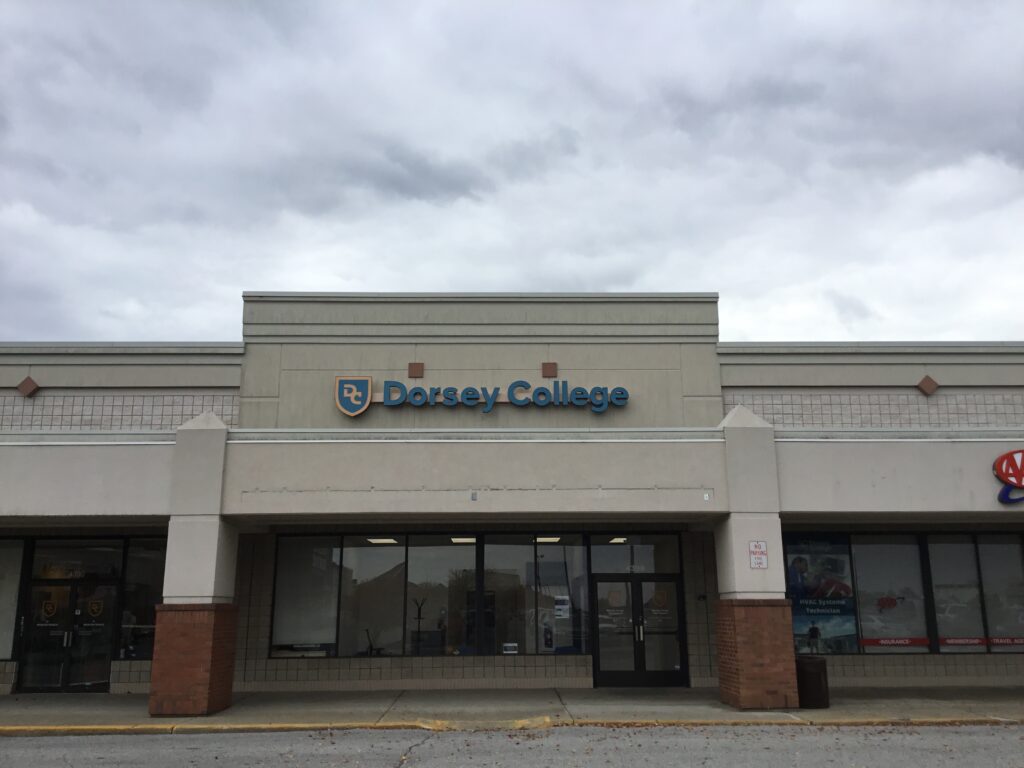 Dorsey College wall letters and logo in Saginaw, MI