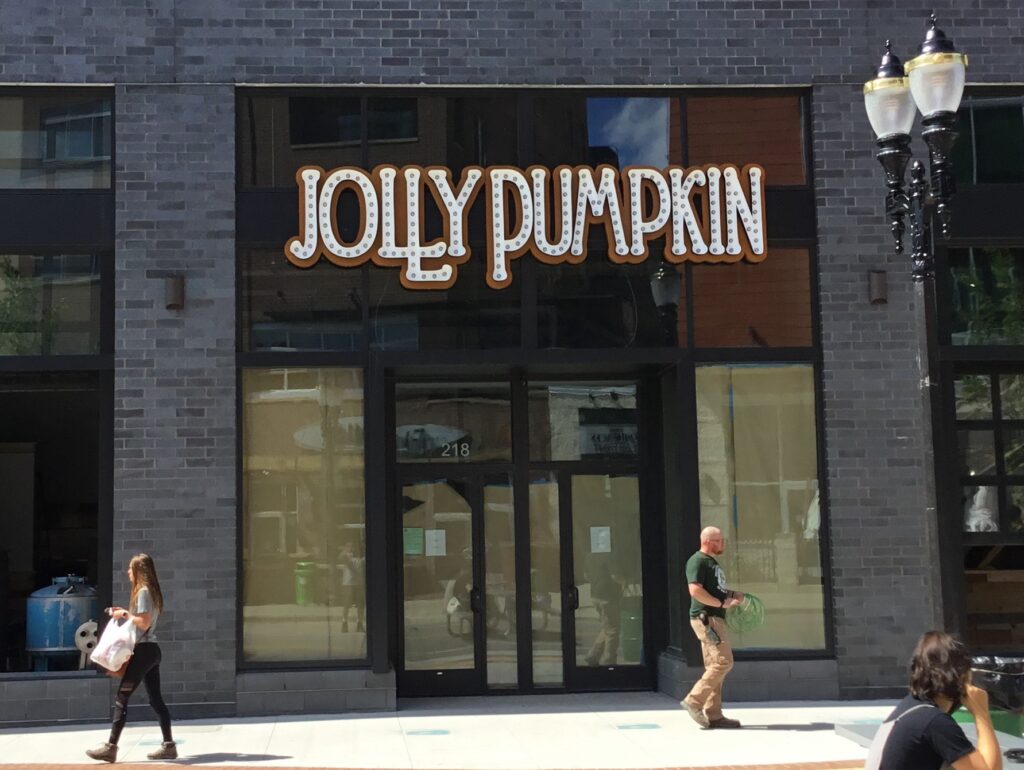 Jolly Pumpkin wall sign in Detroit, MI