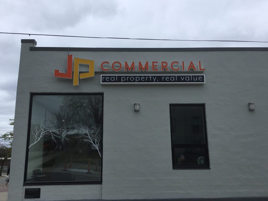 JP Commercial wall letters in Ann Arbor, MI