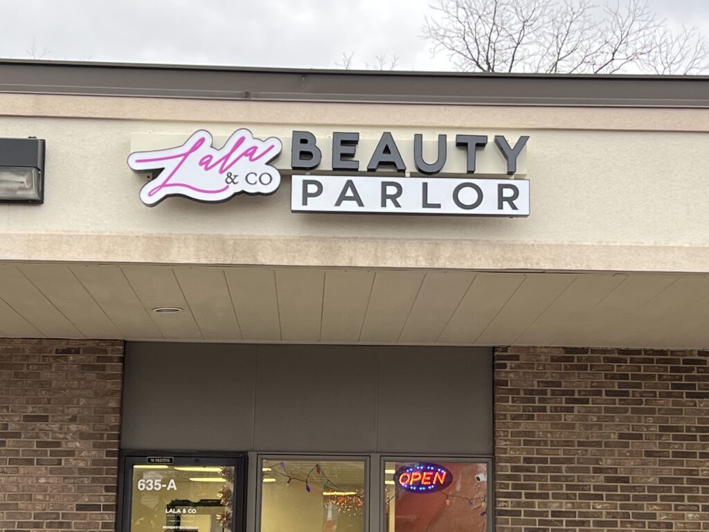 Lala & Company wall sign and wall letters in Lansing, MI