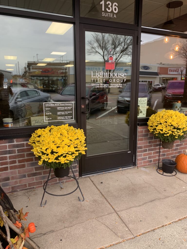 Lighthouse Title Company vinyl graphics in Hastings, MI