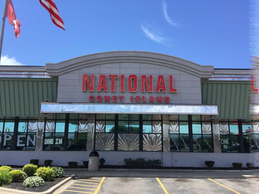 National Coney Island wall letters in Roseville, MI