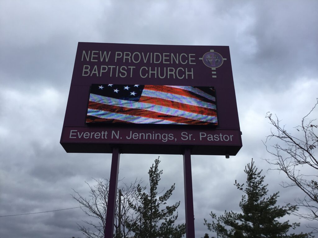 New Providence Baptist Church EMC Pylon Sign in Detroit, MI