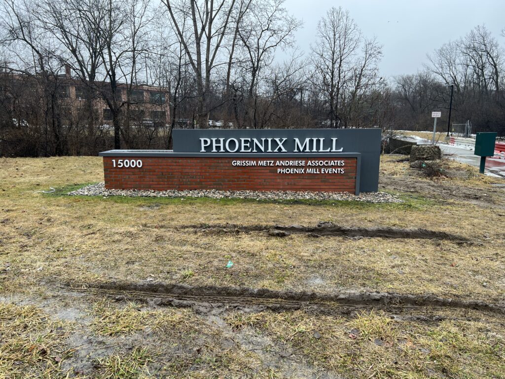 Phoenix Mill monument sign in Plymouth, MI