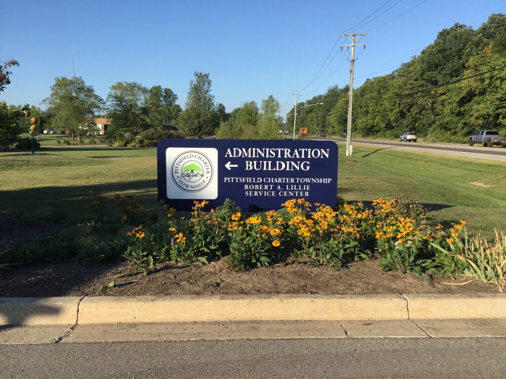 Pittsfield Charter Township monument sign in Ann Arbor, MI