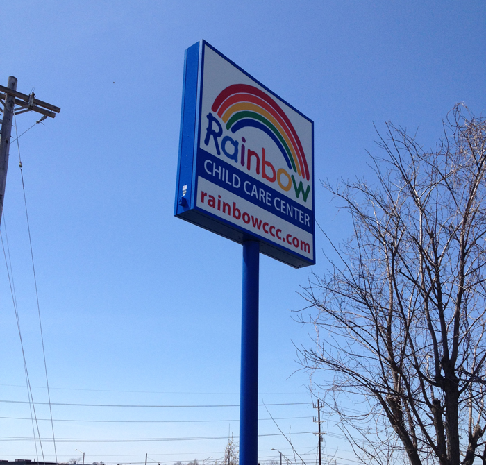 Rainbow Child Care Center pylon sign