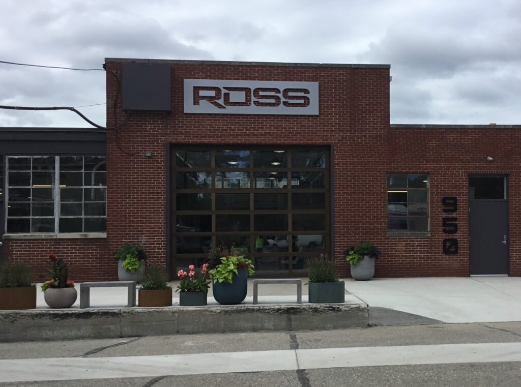 Ross Controls wall sign in Ferndale, MI