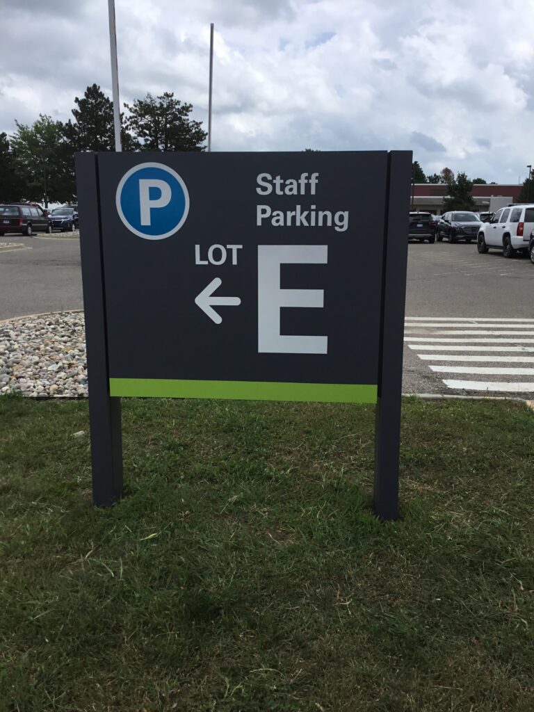 Trinity Health directional sign in Ann Arbor, MI
