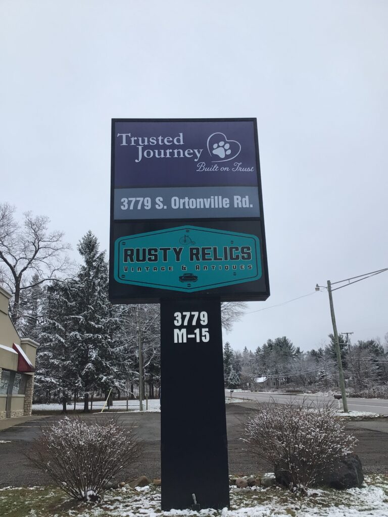 Trusted Journey pylon sign in Clarkston, MI