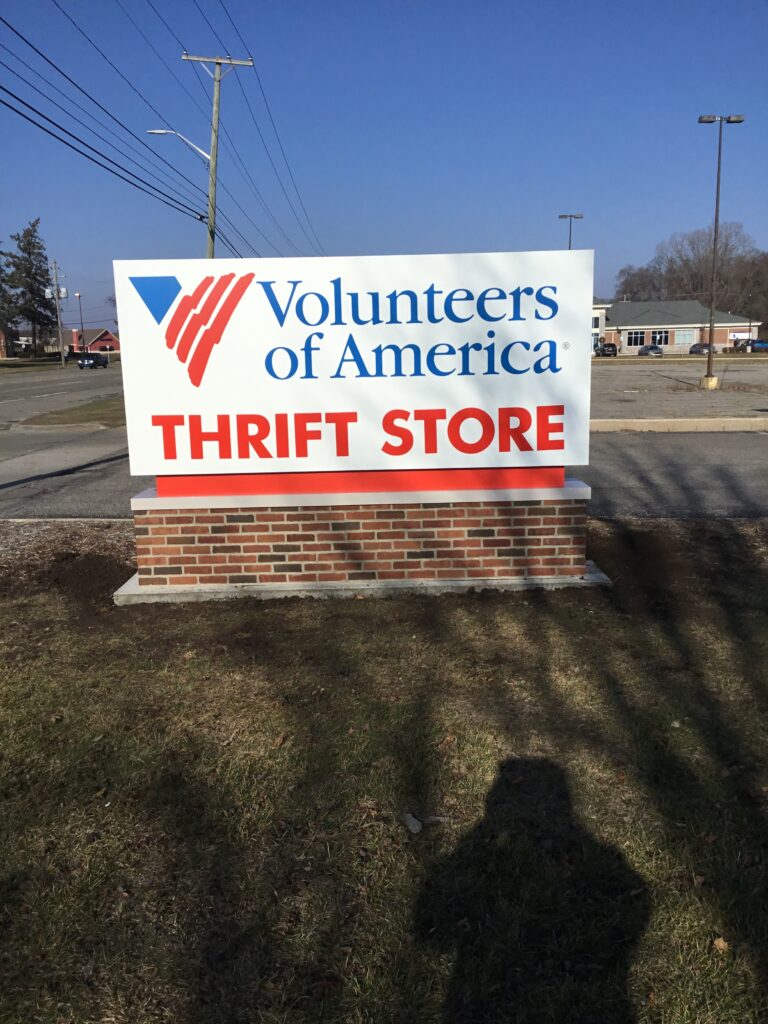 Volunteers of America Thrift Store monument sign in Westland, MI