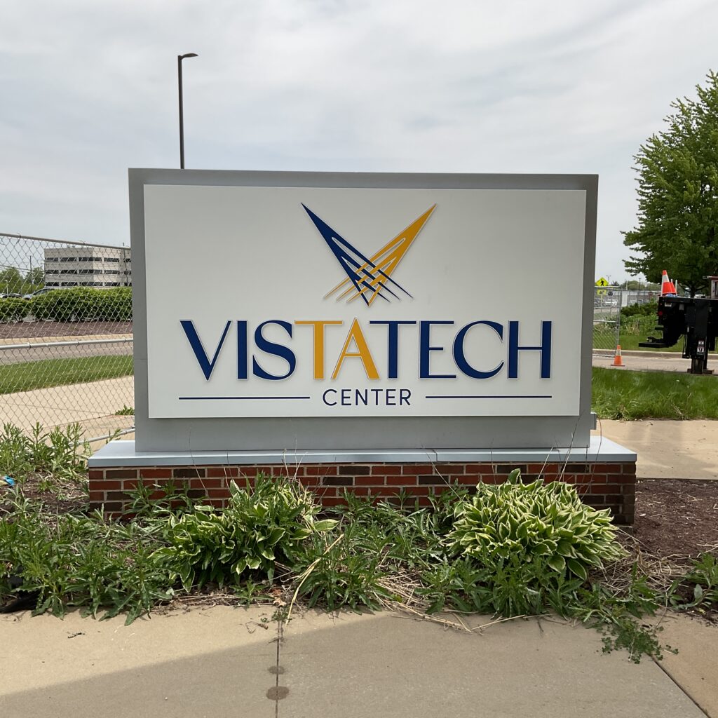 Schoolcraft Vistatech Center monument sign in Livonia, MI